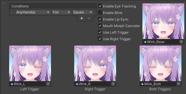 Trigger settings