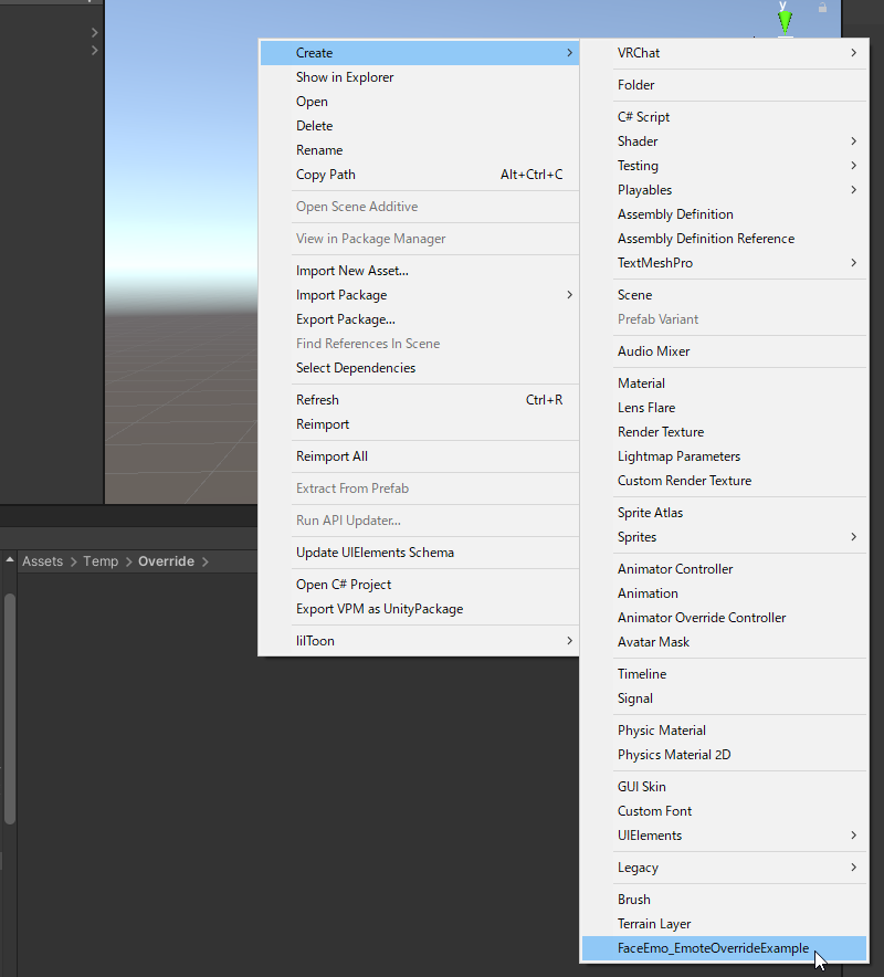 执行 FaceEmo_EmoteOverrideExample